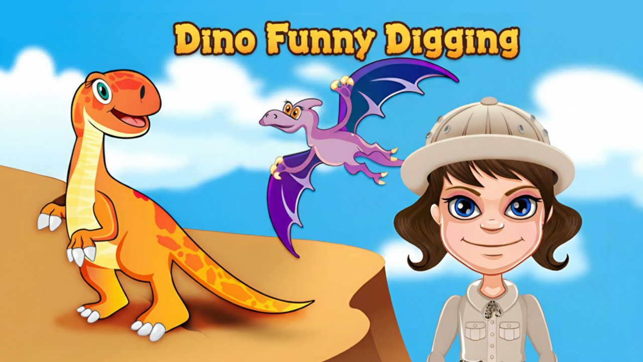 Dino funny digging gameplay screenshot