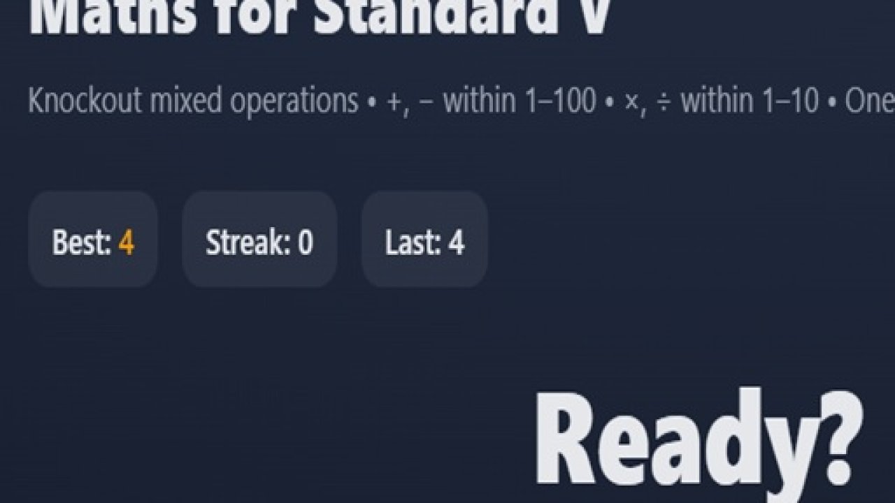 Maths for Standard V