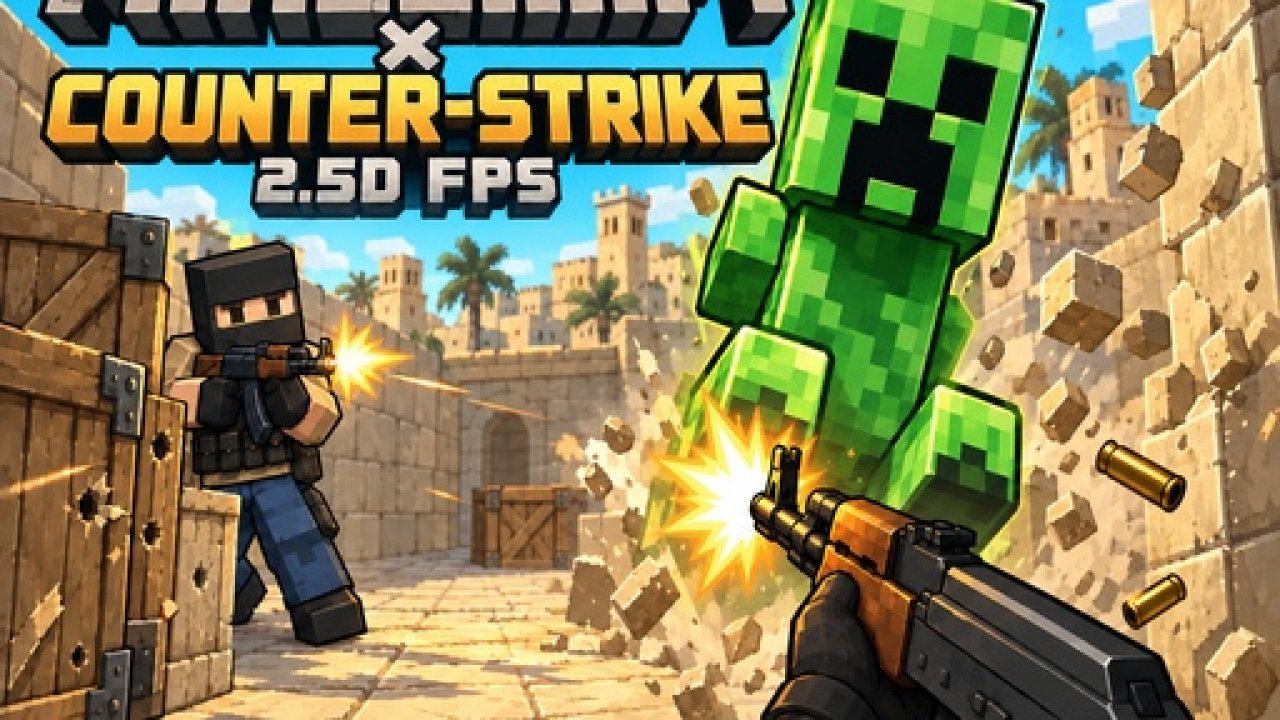 Minecraft &times; Counter Strike: 2.5D FPS