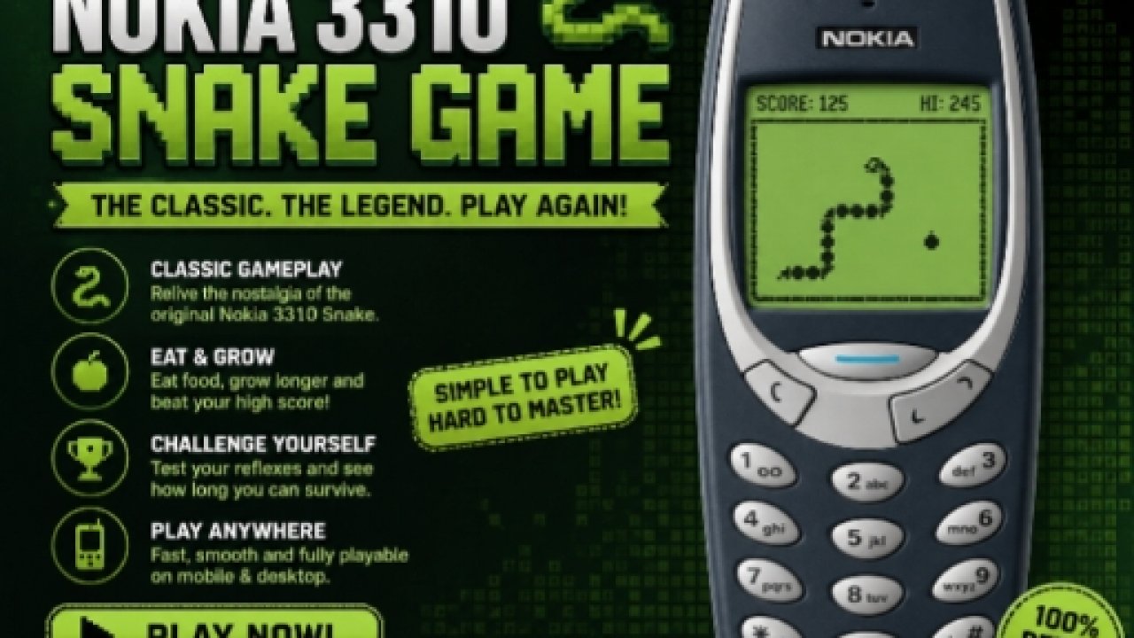 Nokia 3310 Snack Game gameplay screenshot