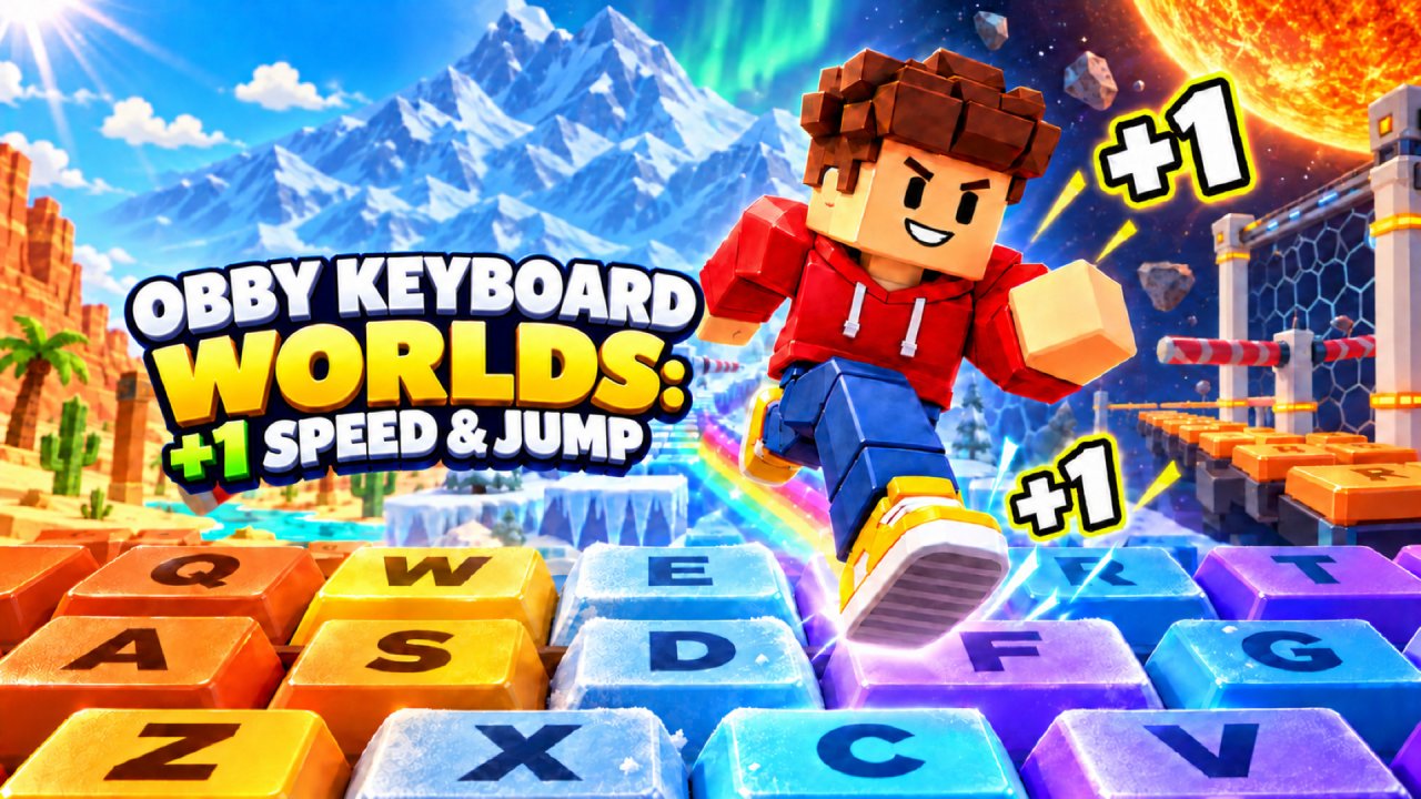 Obby Keyboard Worlds: +1 Speed & Jump