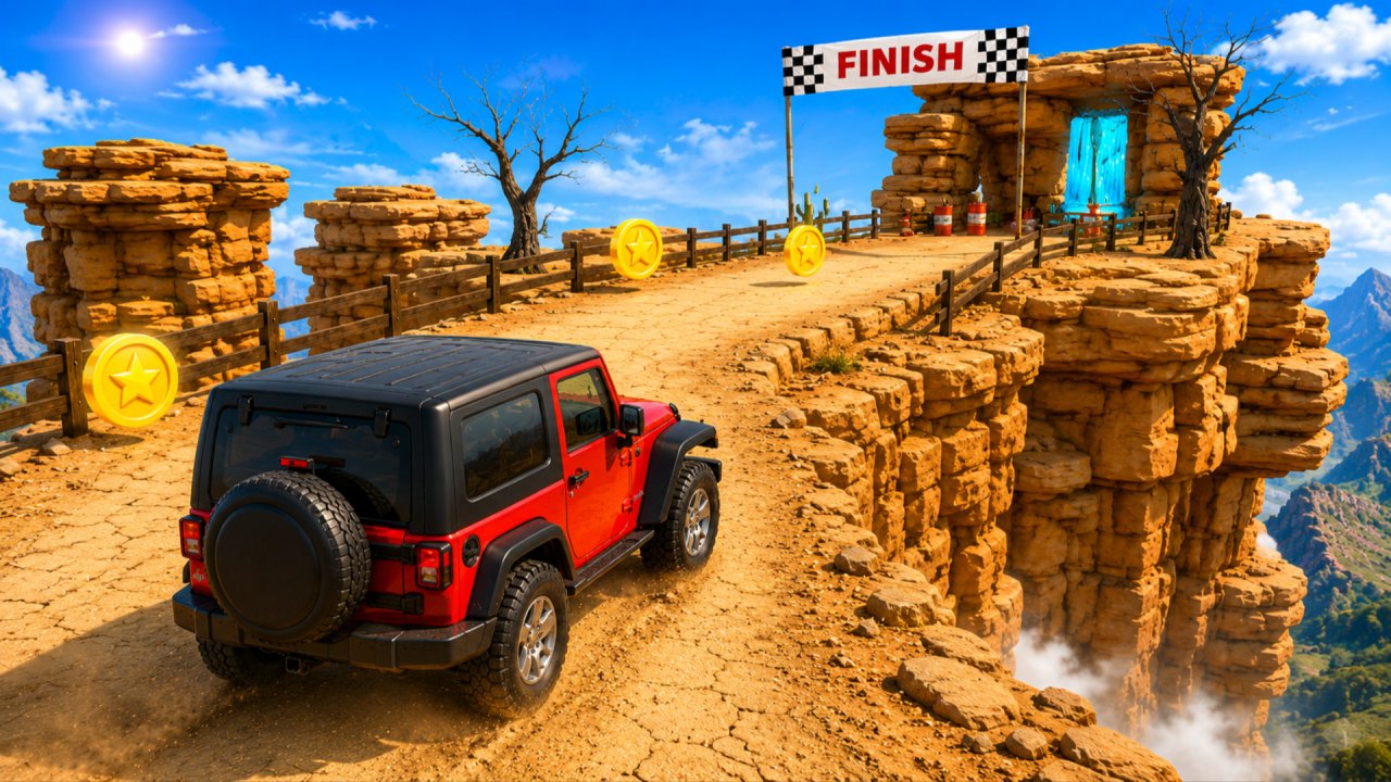 Offroad Jeep Driving Mountain Climb